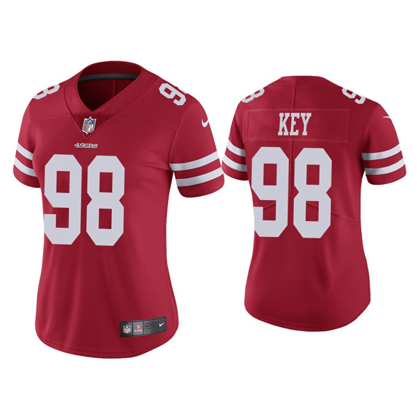 Women 49ers #98 Arden Key Red Vapor limited Jersey