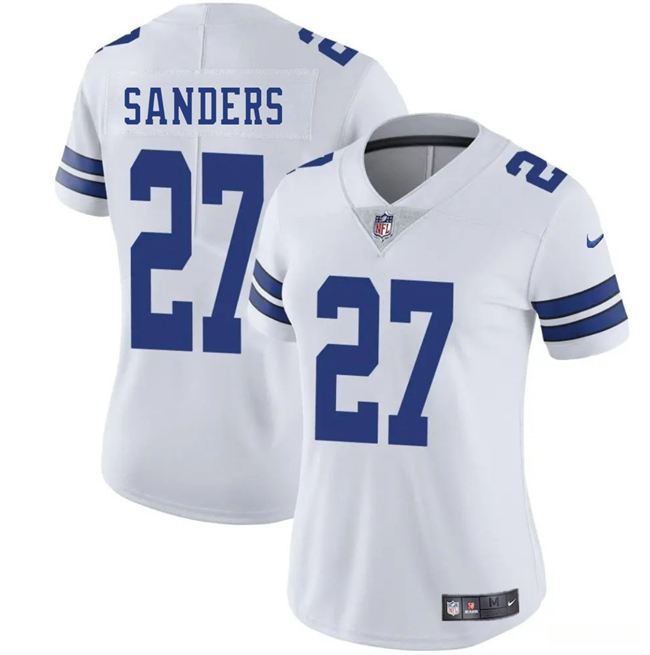 Women's Dallas Cowboys #27 Miles Sanders White 2025 Vapor Limited Stitched Football Jersey(Run Small）
