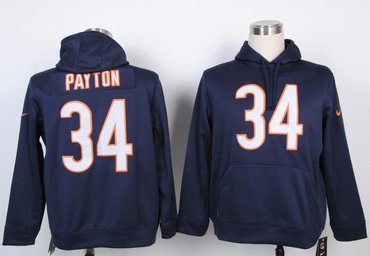 Chicago Bears 34 walter payton Pullover Hoodie Navy Blue