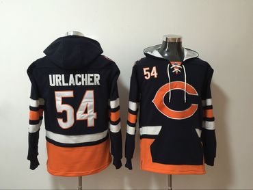 Nike Bears 54 Brian Urlacher Navy All Stitched Hooded Sweatshirt