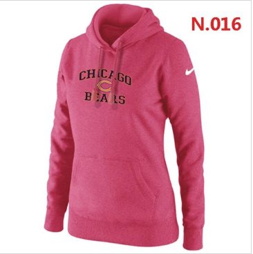Women's NEW Chicago Bears Heart & Soul Pullover Hoodie Pink
