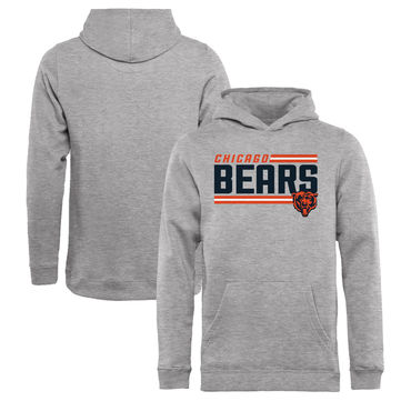 Youth Chicago Bears NFL Pro Line By Fanatics Branded Ash Iconic Collection On Side Stripe Pullover Hoodie