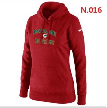 Women's NEW Miami Dolphins Heart & Soul Pullover Hoodie Red