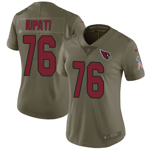 Nike Cardinals #76 Mike Iupati Olive Women's Stitched NFL Limited 2017 Salute to Service Jersey