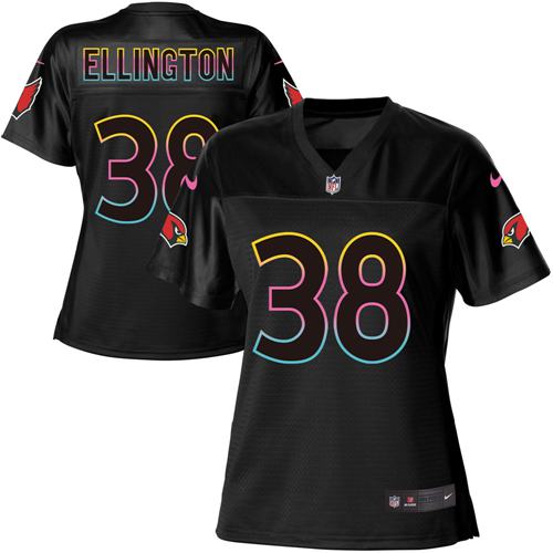 Nike Cardinals #38 Andre Ellington Black Women's NFL Fashion Game Jersey