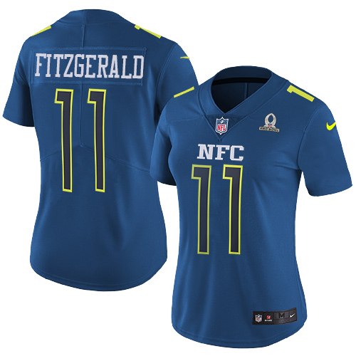 Nike Cardinals #11 Larry Fitzgerald Navy Women's Stitched NFL Limited NFC 2017 Pro Bowl Jersey3