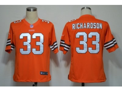 2012 NEW nfl cleveland browns 33 trent richardson orange jerseys (game)