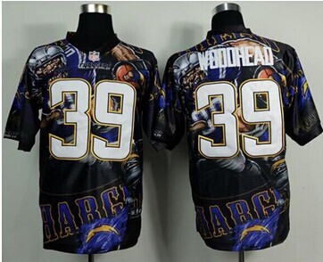NEW San Diego Chrgers #39 Danny Woodhead Team Color NFL Elite Fanatical Version Jersey