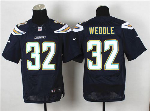New San Diego Chargers #32 Eric Weddle Navy Blue Elite Jersey