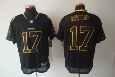 2012 NEW NFL San Diego Chargers 17 Philip Rivers Lights Out Black Elite Jerseys
