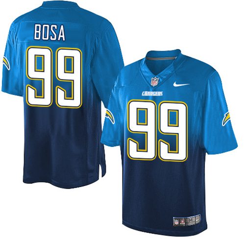 Nike Chargers #99 Joey Bosa Electric Blue Navy Blue Men's Stitched NFL Elite Fadeaway Fashion Jersey
