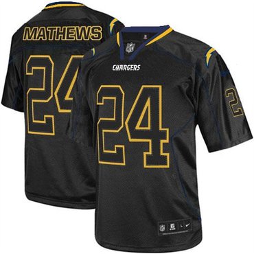 2014 San Diego Chargers #24 Ryan Mathews Lights Out Black NFL Elite Jersey