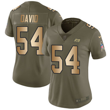 Nike Buccaneers #54 Lavonte David Olive Gold Women's Stitched NFL Limited 2017 Salute to Service Jersey