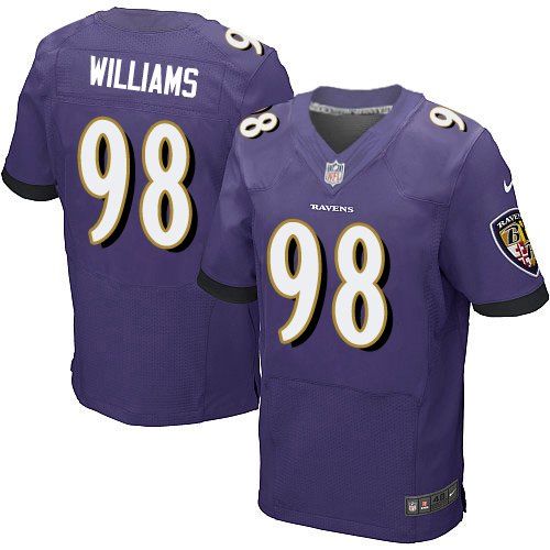 Nike Ravens #98 Brandon Williams Purple Team Color Men's jerseys