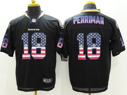 New Baltimore ravens #18 Breshad Perriman Black Men's Stitched NFL Elite USA Flag Fashion Jersey
