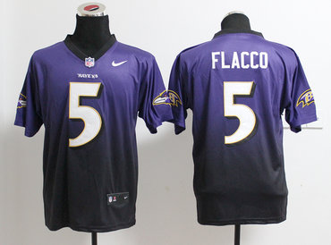 2013 NFL New Baltimore Ravens 5 Joe Flacco Drift Fashion II Elite Jerseys