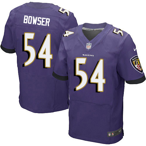 Men's Nike Baltimore Ravens #54 Tyus Bowser Elite Purple Team Color NFL Jersey