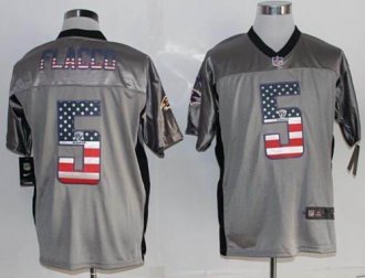 Nike Baltimore Ravens #5 Joe Flacco Grey NFL Elite USA Flag Fashion Jersey