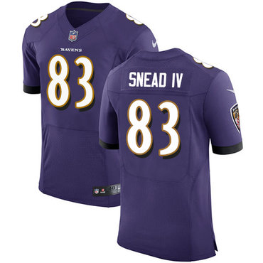 Nike Ravens #83 Willie Snead IV Purple Team Color Men's Stitched NFL Elite Jersey