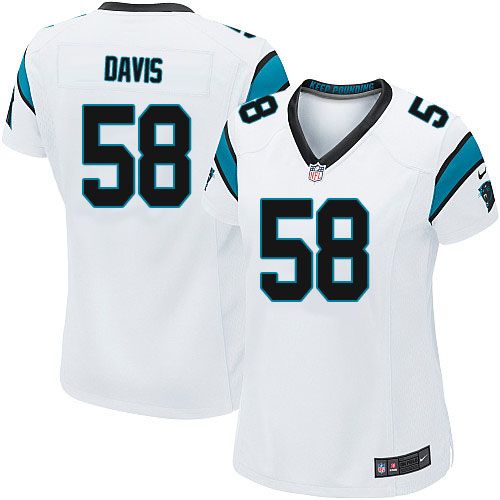 Nike Panthers #58 Thomas Davis White Women's Stitched NFL Elite Jersey