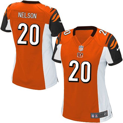 Nike Bengals #20 Reggie Nelson Orange Alternate Women's Stitched NFL Elite Jersey