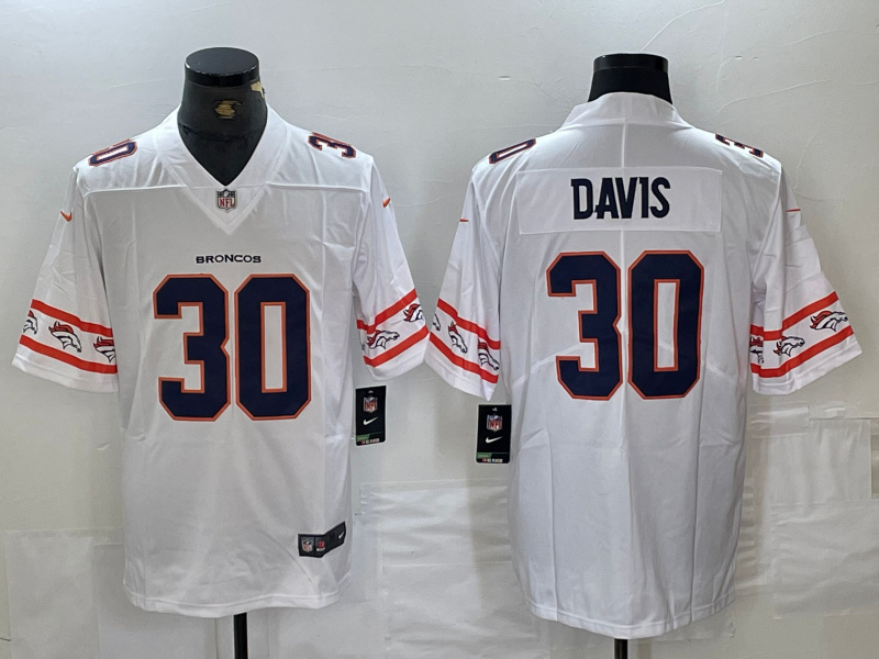 Nike Broncos 30 Phillip Lindsay White Team Logo Vapor Limited Men Jersey