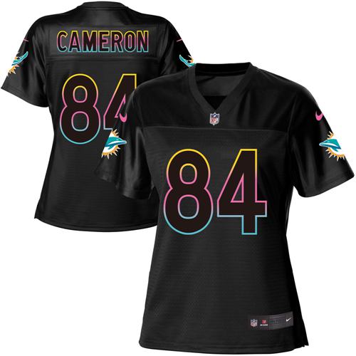 Nike Dolphins #84 Jordan Cameron Black Women's NFL Fashion Game Jersey