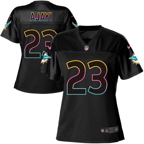 Nike Dolphins #23 Jay Ajayi Black Women's NFL Fashion Game Jersey