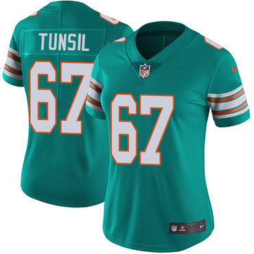 Nike Dolphins #67 Laremy Tunsil Aqua Green Alternate Women's Stitched NFL Vapor Untouchable Limited Jersey