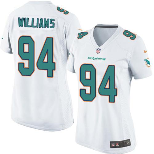 Women's Nike Dolphins #94 Mario Williams White Stitched NFL Elite Jersey