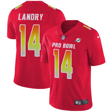 Nike Dolphins #14 Jarvis Landry Red Women's Stitched NFL Limited AFC 2018 Pro Bowl Jersey