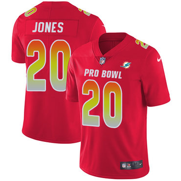Nike Dolphins #20 Reshad Jones Red Women's Stitched NFL Limited AFC 2018 Pro Bowl Jersey