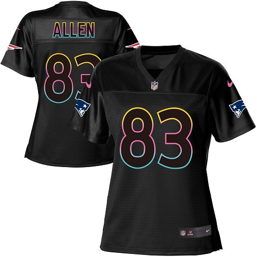 Nike Patriots #83 Dwayne Allen Black Women's NFL Fashion Game Jersey