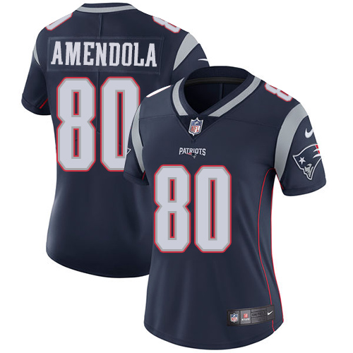 Nike Patriots #80 Danny Amendola Navy Blue Team Color Women's Stitched NFL Vapor Untouchable Limited Jersey