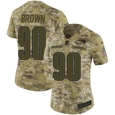 Nike Patriots #90 Malcom Brown Camo Women's Stitched NFL Limited 2018 Salute to Service Jersey