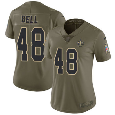 Nike Saints #48 Vonn Bell Olive Women's Stitched NFL Limited 2017 Salute to Service Jersey