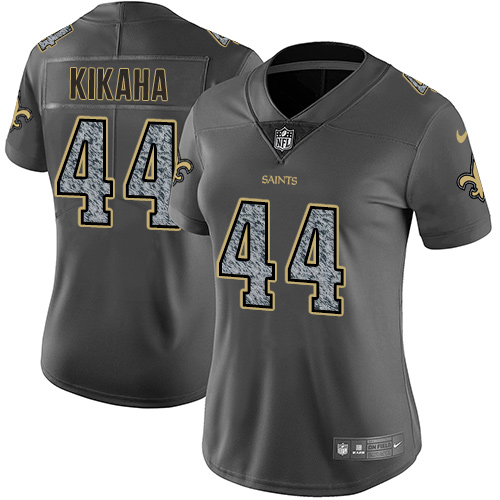 Nike Saints #44 Hau'oli Kikaha Gray Static Women's NFL Vapor Untouchable Game Jersey