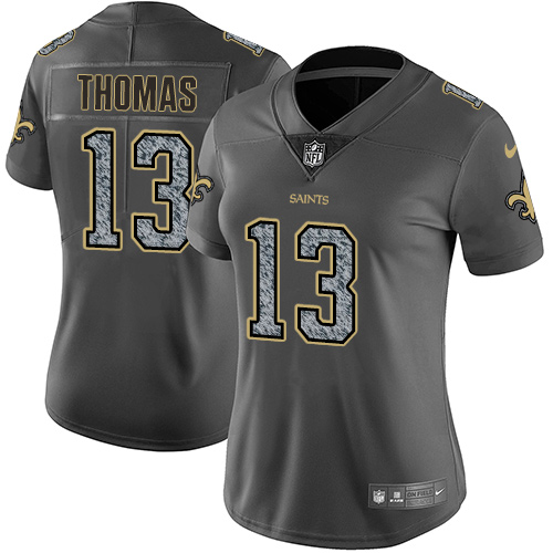 Nike Saints #13 Michael Thomas Gray Static Women's NFL Vapor Untouchable Game Jersey