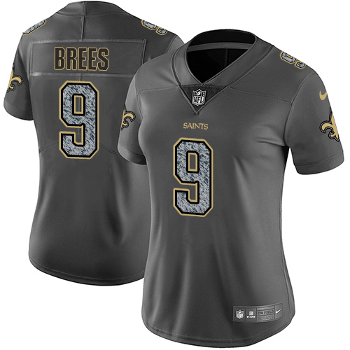 Nike Saints #9 Drew Brees Gray Static Women's NFL Vapor Untouchable Game Jersey