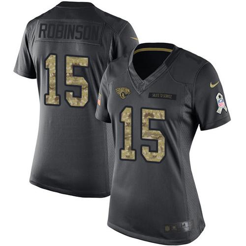 Robinson Black Women's Stitched NFL Limited 2016 Salute to Service Jersey