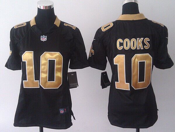 Women New New Orleans Saints #10 Brandin Cooks Black Jerseys