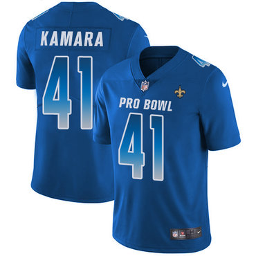 Nike Saints #41 Alvin Kamara Royal Women's Stitched NFL Limited NFC 2018 Pro Bowl Jersey