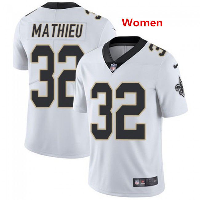 Women's New Orleans Saints #32 Tyrann Mathieu White Color Rush Limited Jersey