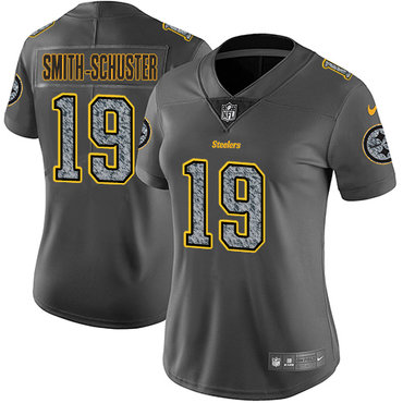 Nike Steelers #19 JuJu Smith-Schuster Gray Static Women's NFL Vapor Untouchable Game Jersey