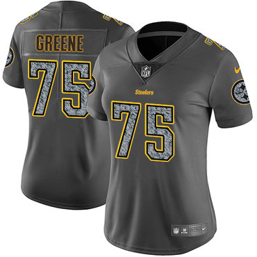 Nike Steelers #75 Joe Greene Gray Static Women's NFL Vapor Untouchable Game Jersey