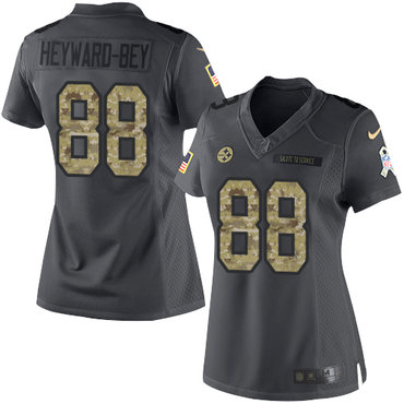 Nike Steelers #88 Darrius Heyward-Bey Black Women's Stitched NFL Limited 2016 Salute to Service Jersey