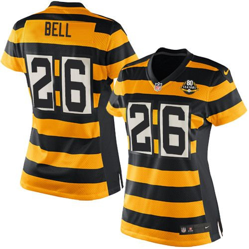 Women NEW Pittsburgh Steelers #26 Le'Veon Bell Yellow Black Alternate Stitched NFL Elite Jersey