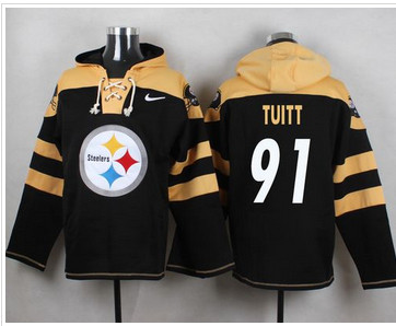 Nike Pittsburgh Steelers #91 Stephon Tuitt Black Player Pullover NFL Hoodie