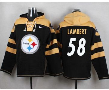 Nike Pittsburgh Steelers #58 Jack Lambert Black Player Pullover NFL Hoodie