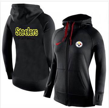 Women Nike Pittsburgh Steelers Full-Zip Performance Hoodie Black_1
